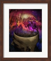 Framed Man Mind Maze and Galactic Nebula