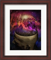 Framed Man Mind Maze and Galactic Nebula