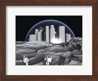 Framed Lunar City and Astronauts