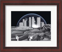 Framed Lunar City and Astronauts