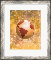 Framed Globe With Binary Code