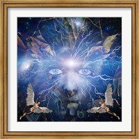 Framed Face of God Men With Wings Represents Angels