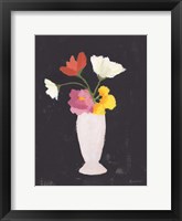 Floral on Black I Framed Print