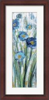 Framed Tall Blue Flowers I