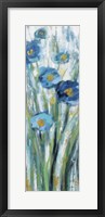 Tall Blue Flowers I Framed Print