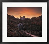 Framed Waterfall Sunset