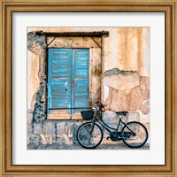 Framed Old Window and Bicycle