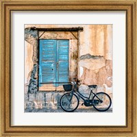 Framed Old Window and Bicycle