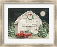 Framed Starry Night Christmas Barn
