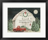 Framed Starry Night Christmas Barn