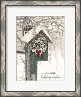 Framed Warmest Holiday Wishes Birdhouse