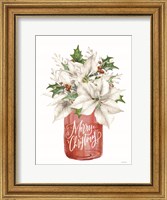 Framed Merry Christmas Poinsettias
