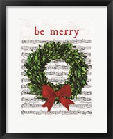 Framed Be Merry Christmas Wreath