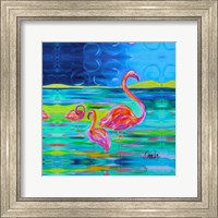 Framed Duo Flamingos