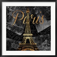 Framed Script Paris Gold