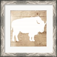 Framed White On Wood Buffalo Mate