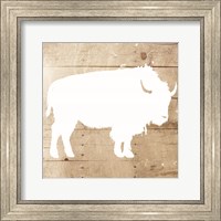 Framed White On Wood Buffalo Mate