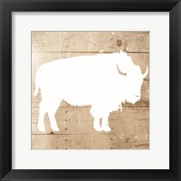 Framed White On Wood Buffalo Mate