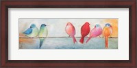 Framed Colorful Birds On A Wire