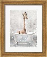 Framed Baby Giraffe Bath