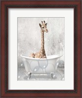 Framed Baby Giraffe Bath