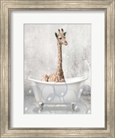 Framed Baby Giraffe Bath