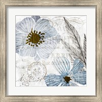 Framed Soft Floral Blue 2