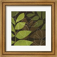 Framed Green Brown Leaves