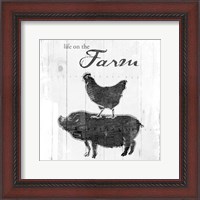 Framed Farm To Chicken Pig Grey
