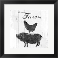 Framed Farm To Chicken Pig Grey