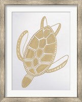 Framed Golden Sea Turtle