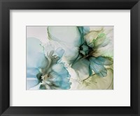 Framed Sage And Teal Flowers 1
