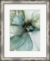 Framed Sage And Teal Flowers 2