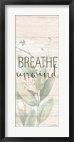 Framed Breathe Unwind Panel