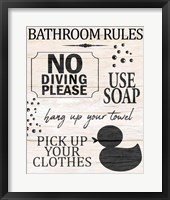 Bath Rules 1 Framed Print