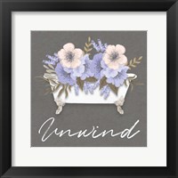 Unwind Floral Bath 2 Framed Print