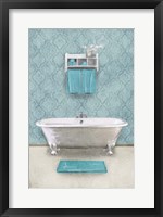 Framed Vintage Teal Bath