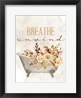 Breathe Unwind Tub Framed Print