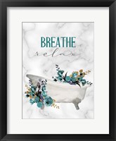 Breathe Relax Tub Framed Print