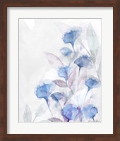 Framed Modern Poppies 2 Blue