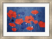 Framed Classic Blue Poppies