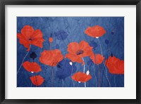 Framed Classic Blue Poppies