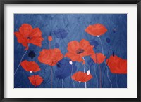 Framed Classic Blue Poppies