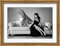Framed Snow Leopard and Lady, Paris