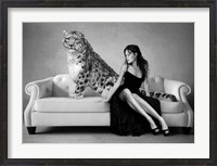 Framed Snow Leopard and Lady, Paris