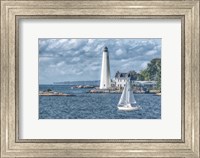 Framed New London Harbor Lighthouse
