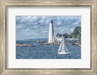 Framed New London Harbor Lighthouse