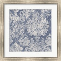 Framed Blue Damask