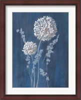 Framed Airy Blooms I Dark Blue