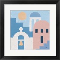 Framed Santorini Summer II Sq